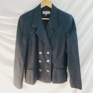 Whitham & Whyte Women's Black Notch Lapel Double-Breasted Blazer Size 12